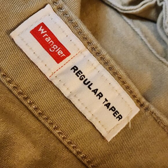 Wrangler Men Stretch Taper Leg Regular Fit Cargo Pants 38x30 Multi-Pockets Beige - Picture 11 of 13